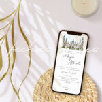 Invitación digital para boda Ilustración personalizada en acuarela - Imagen 2